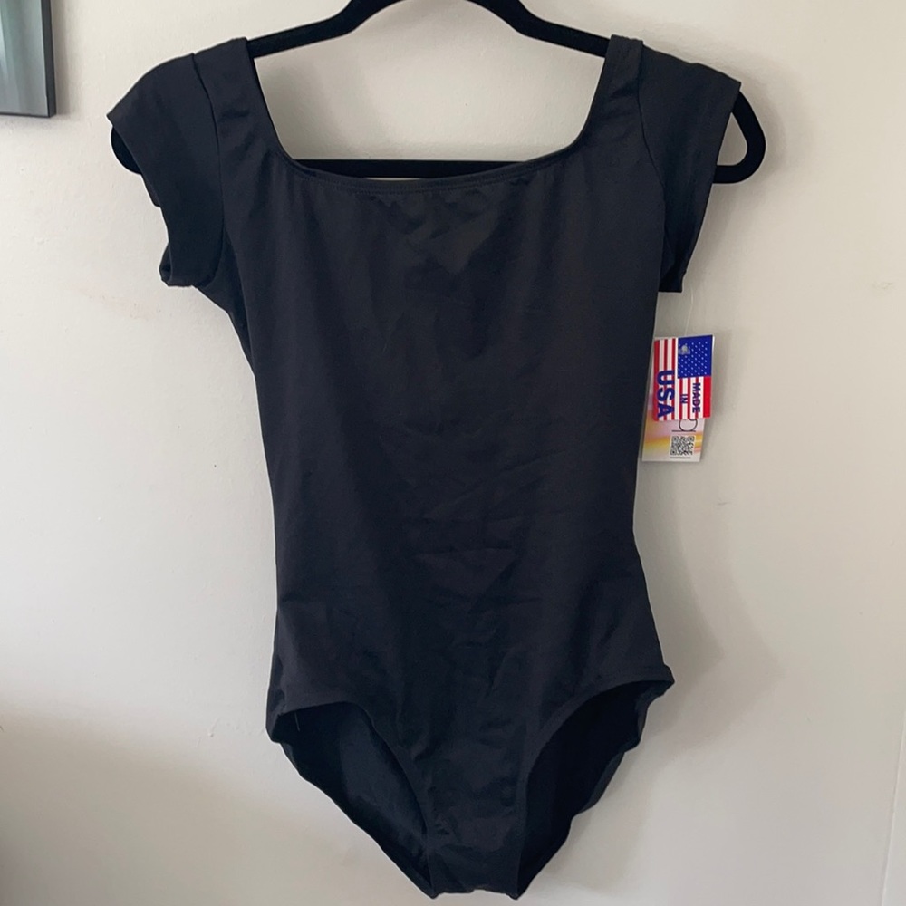 NWT Black Cap Sleeve Baltogs Leotard